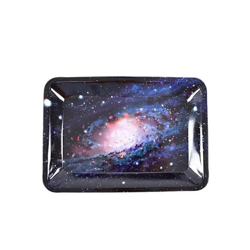 Colorful Metal Rolling Tray Tobacco Plate Cigar Smoking  Accessories Sundries Storage Container 180*125mm