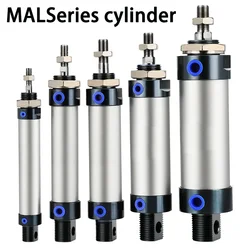 MAL Series Mini Pneumatic Cylinder 16/20/25/32mm Bore 25-300mm Stroke Double Acting Aluminum Alloy Air Cylinder