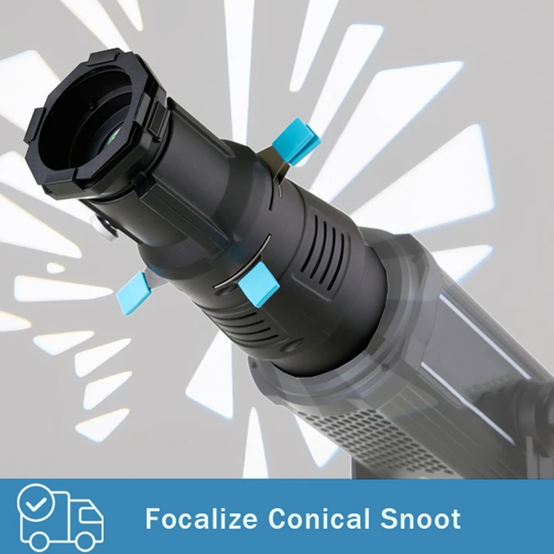 Focalize Snoot Photography Photo Condenser With Geometric Sheet Shapes Gobo Filter Gels For Photo Studio