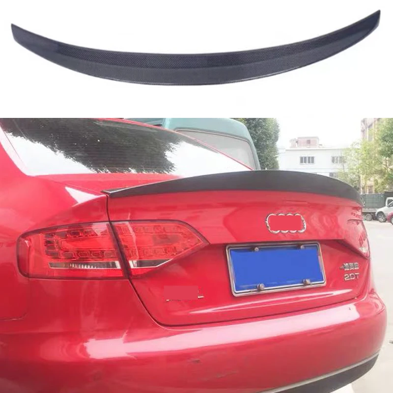 

For Audi A4 B8 4 Door Sedan 2009-2012 Hk Style High Quality Carbon Fiber Rear Wing Roof Rear Box Decorated Spoiler