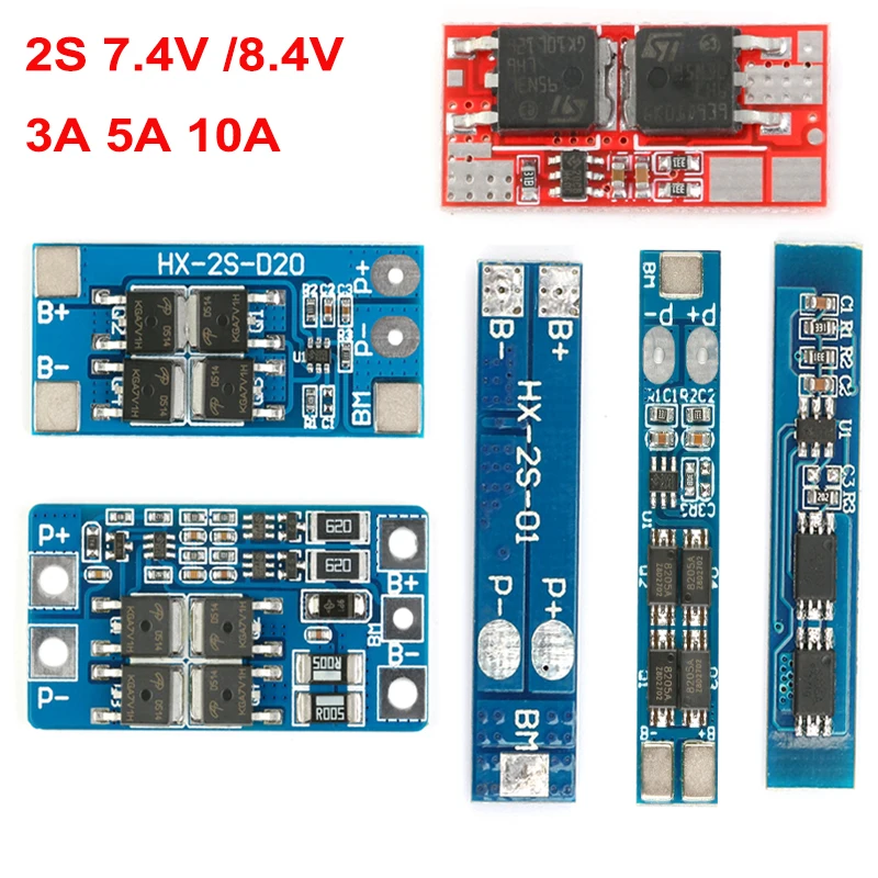 BMS 2S 7.4V 8.4V 3A 5A 10A 18650 Lithium Battery Protection Boardm Module Battery Protection Circuit Board