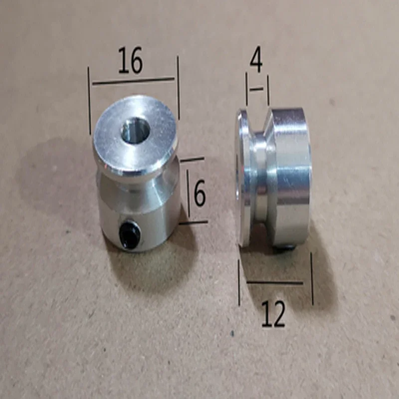 Aluminum Alloy Single-Slot Pulley Spindle Motor  Model Drive Wheel Small Outer Diameter 16/20mm