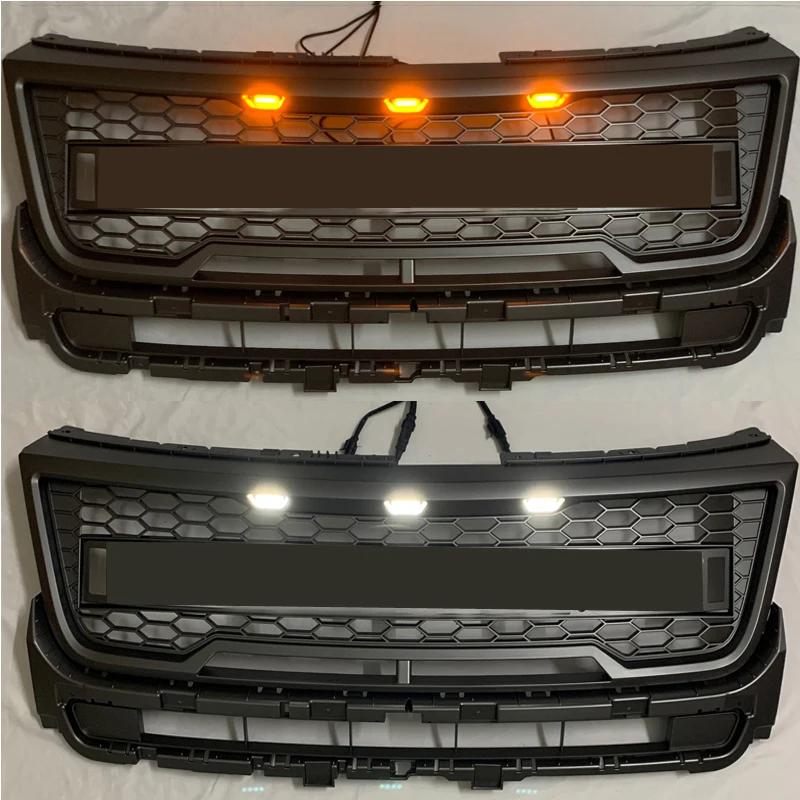 Front Middle Racing Grille For Ford Ford Explorer 2015 2016 2017 2018 Matte Black Honeycomb High Quality ABS Grills Mesh Style