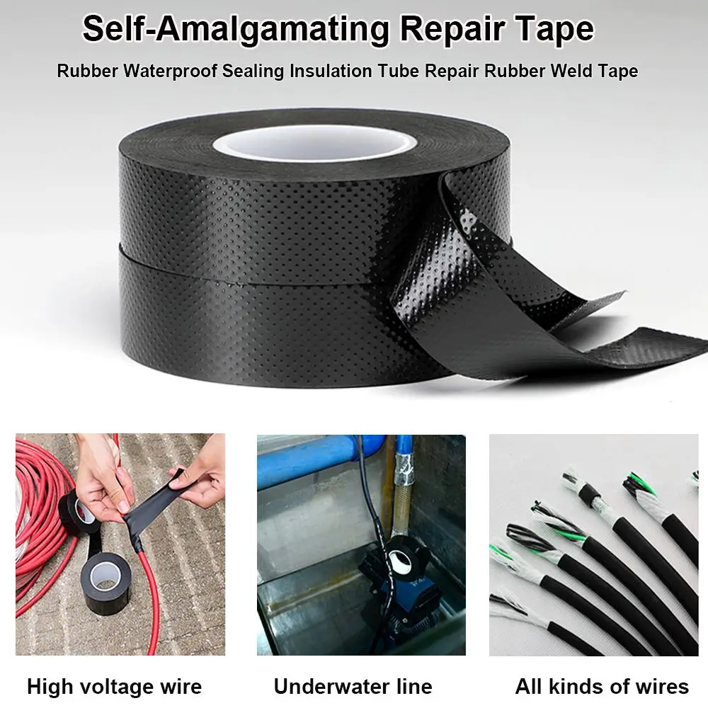 Fixing New Electrical Supplies Tube Repair Weld Tape Insulation Waterproof Rubber Sealing Self-Amalgamating  Tape Self Adhesive