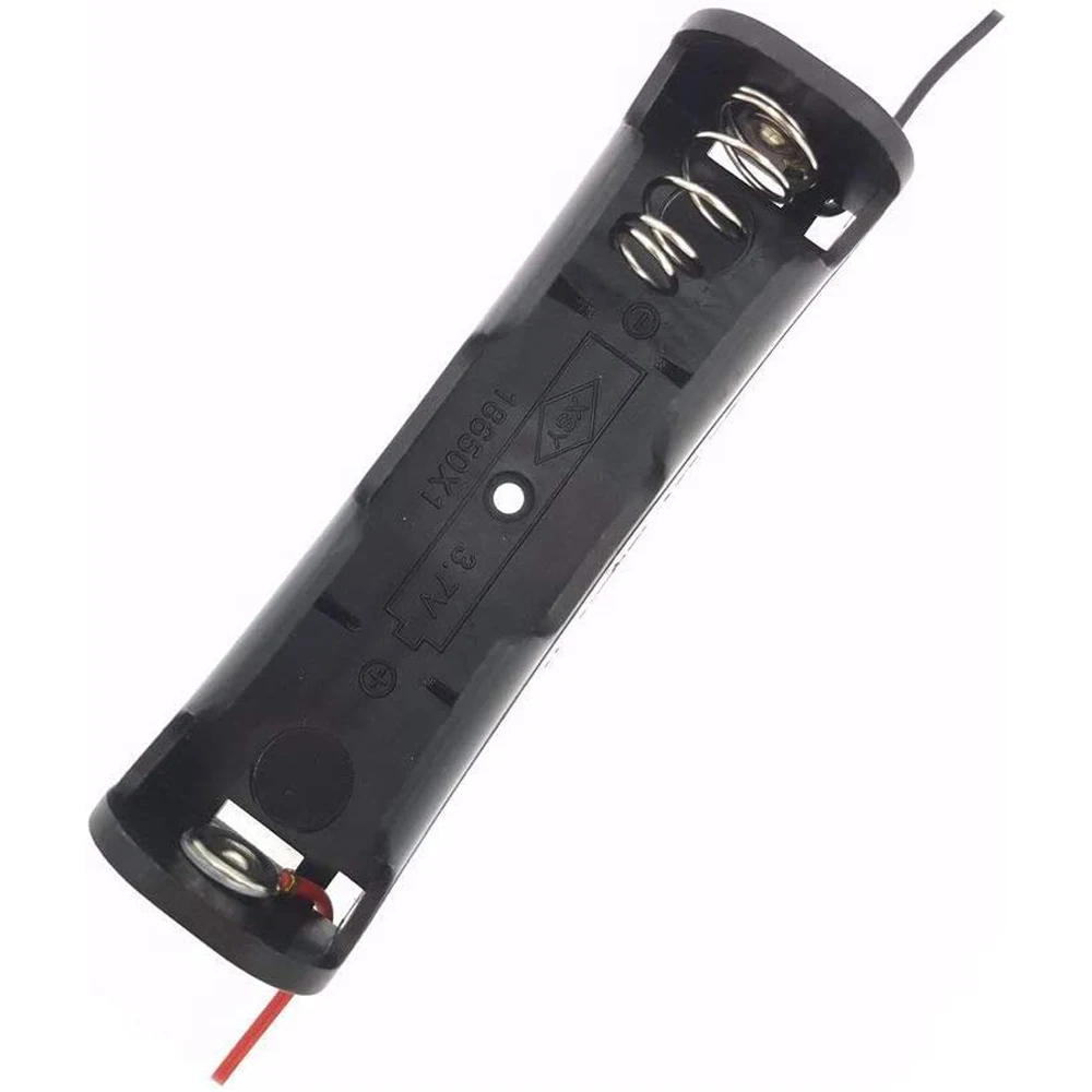 10Pcs Plastic 1X 18650 Battery Storage Box Case 1 Slots Way DIY Batteries Clip Holder Container With Wire Lead For 18650 Battery