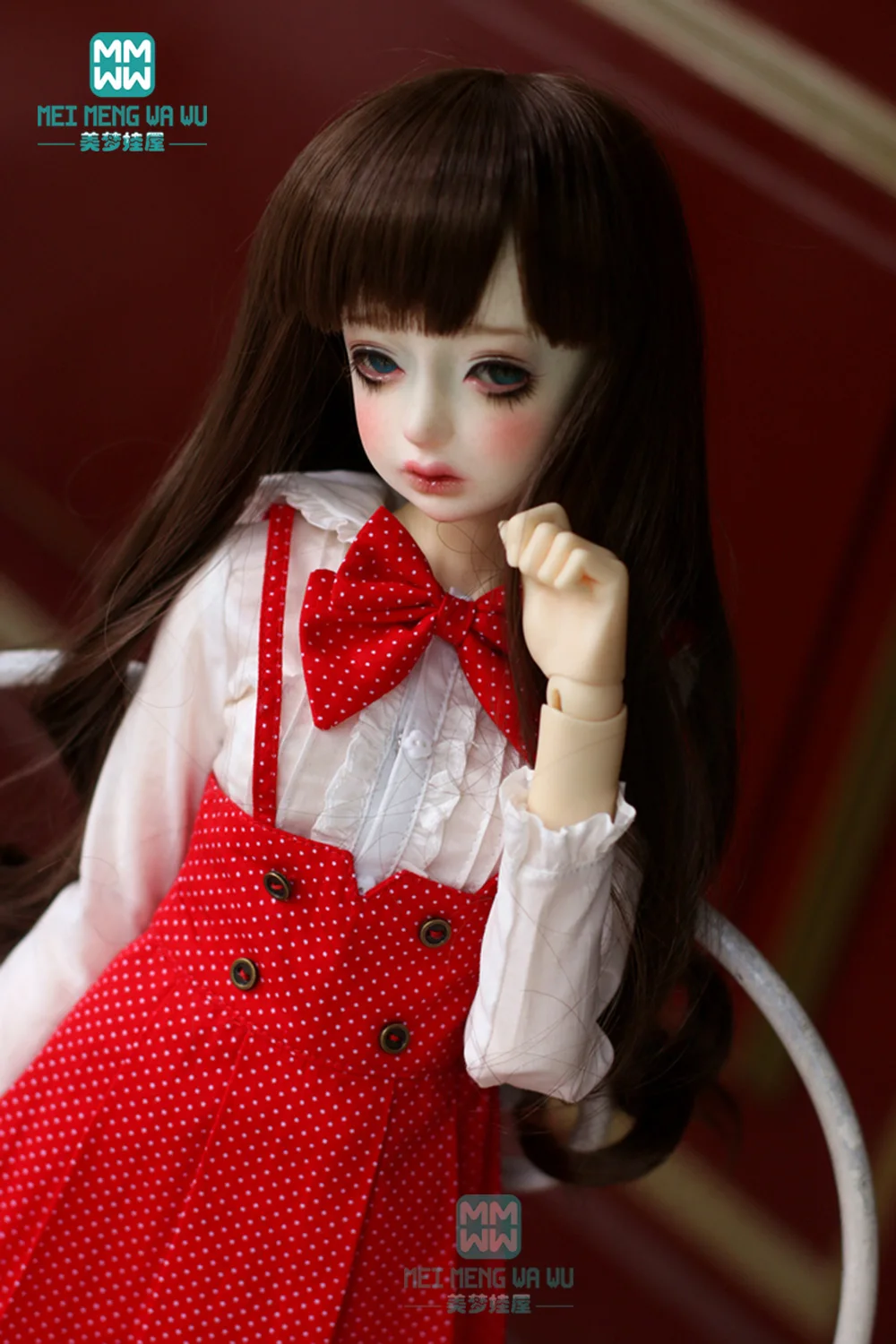 BJD doll clothes 1/3 SD DD Toys Ball Jointed Doll jumper skirt overalls Shirt  heels Lace-up boots