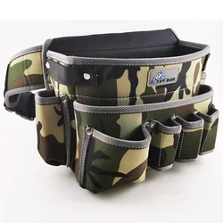 Camuflagem resistente ao desgaste Oxford pano ferramenta saco, Reparação Multifuncional Hardware, Eletricista cintura saco, Toolbox armazenamento portátil