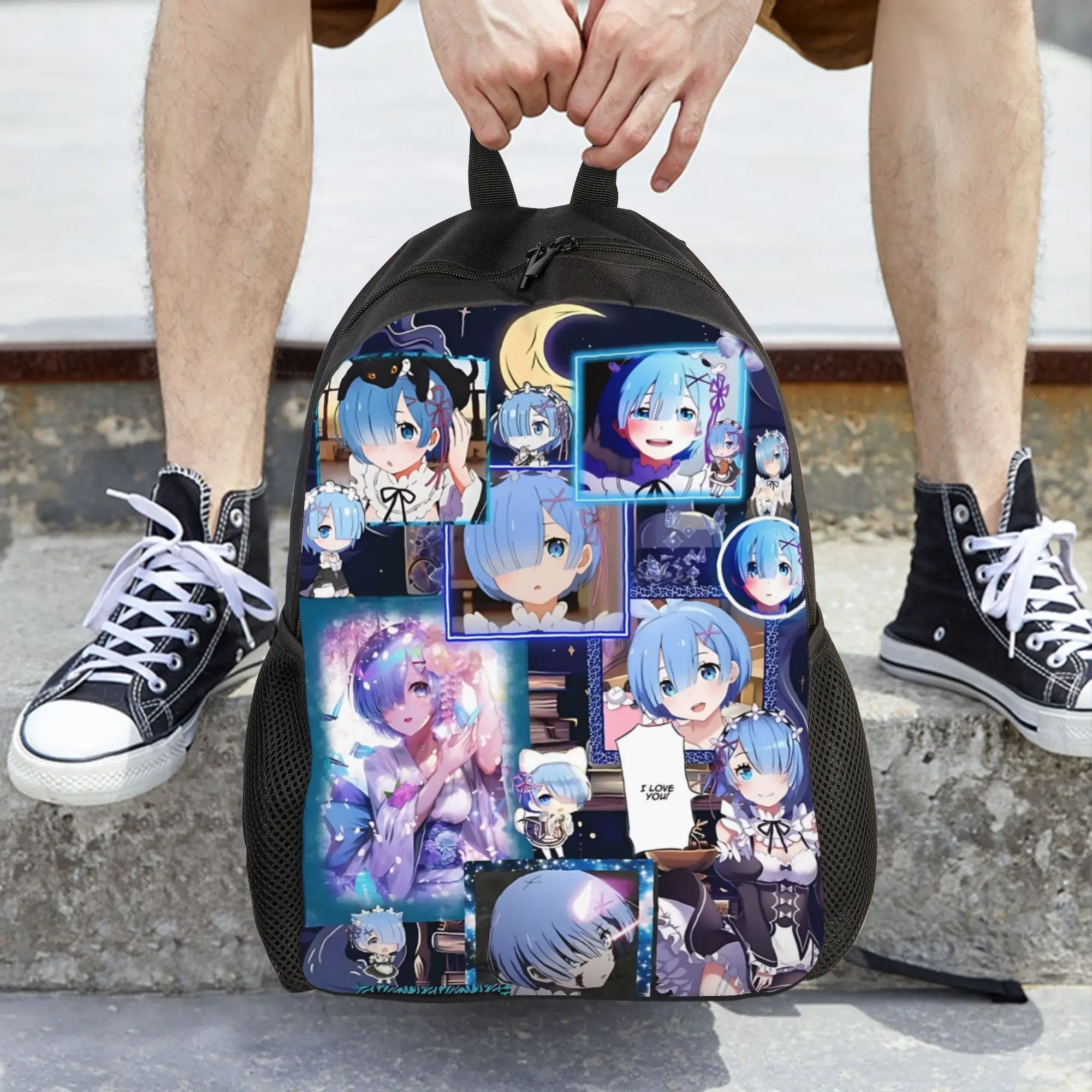 Fashion Re ZERO Anime Rem Backpacks Its Bag  mochila School Zipper Closure Rucksack