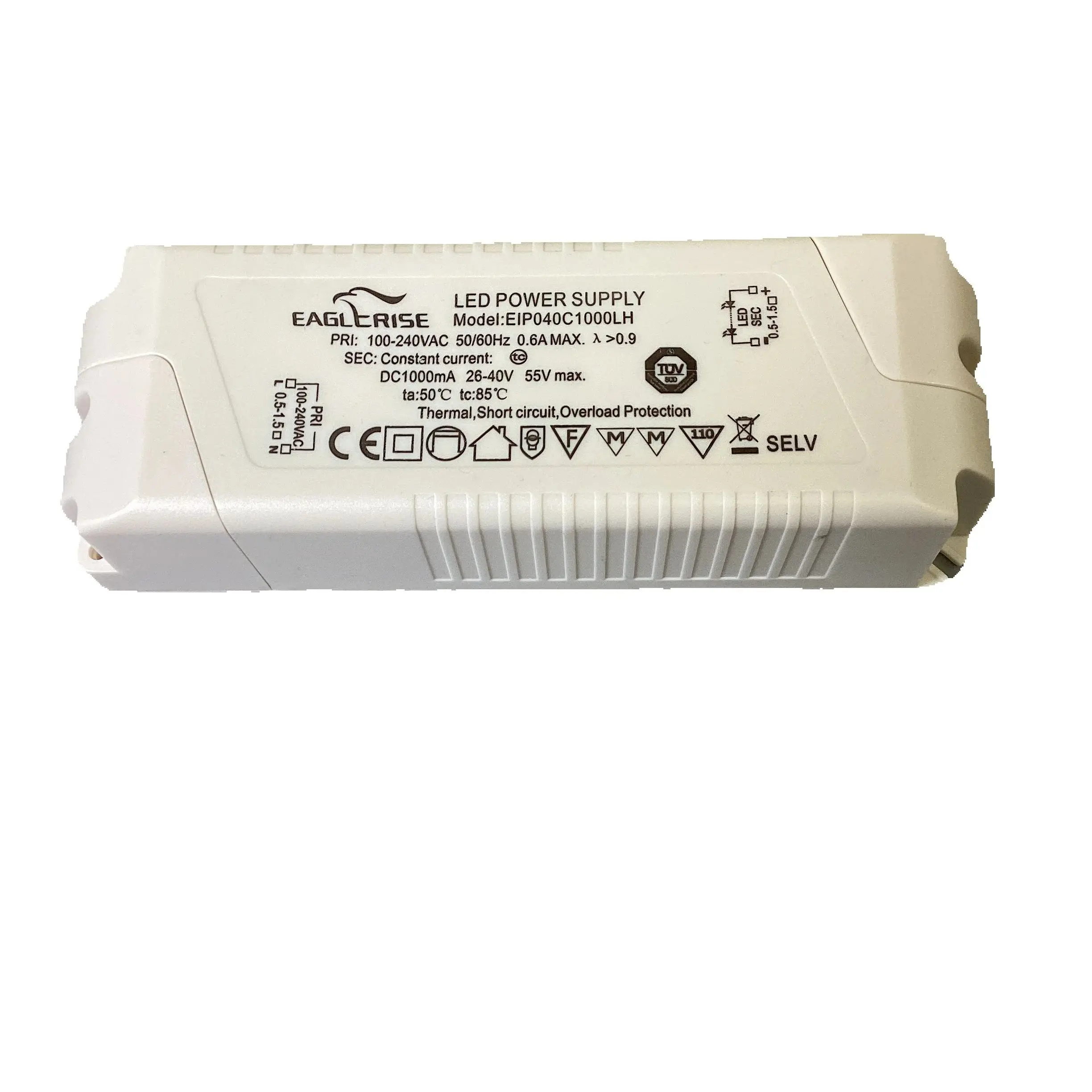 

LED Driver Eaglerise 40W 1000MA 700MA EIP040C700LH Constant Current Transformer EIP040C0700LH EIP040C1000LH