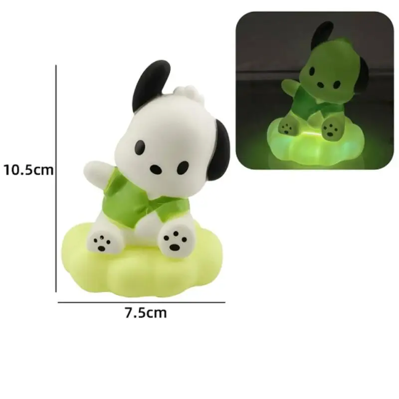 만화 산리오 쿠로미 귀여운 발광 구름 램프 헬로키티 침대 옆 램프 호박 야간 조명 케이크 장식 어린이 소녀 선물