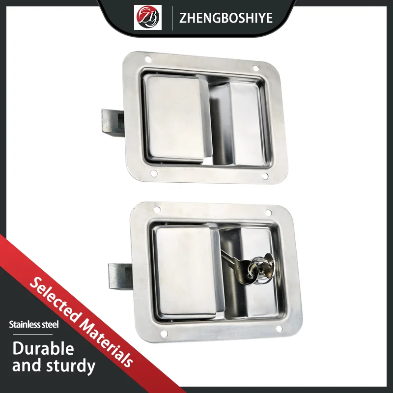 

Embedded Panel Lock 304 Stainless Steel Mirror Engine Hood Flat Toolbox Lock Container Industrial Activity