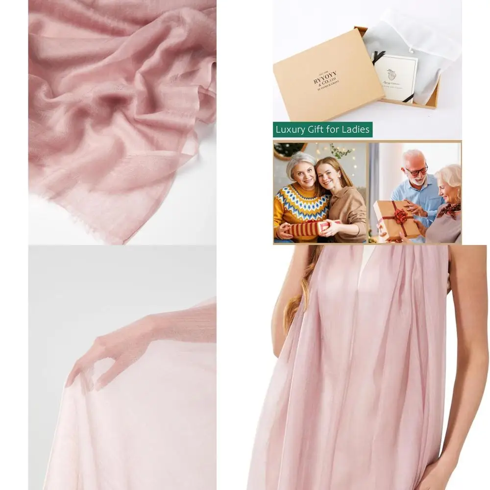 

Luxurious Lightweight Cashmere Shawl, 75x35, Ideal for Travelers