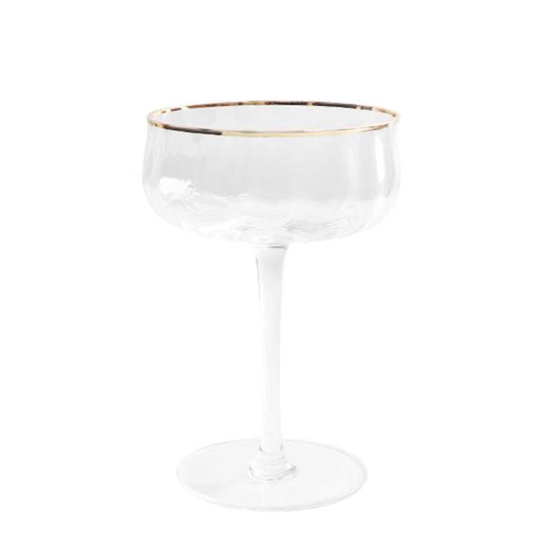 Clear Champagne Flutes Tulip Modern Glasses Cocktail Wine Cup for Home Bar Party Anniversary Wedding Use Home Decoration