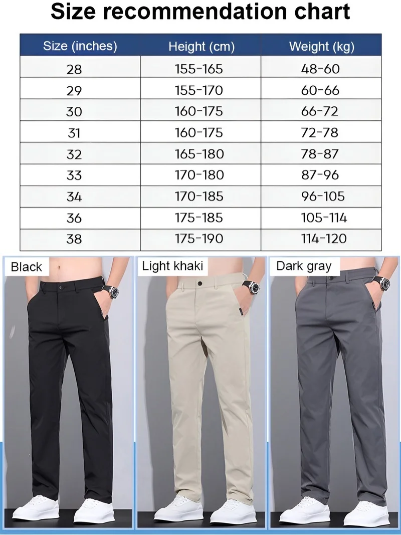 Verano hielo seda hombres casual novedad de verano hombres rectos casual sueltos pantalones de hombre cinturón elástico cremallera larga