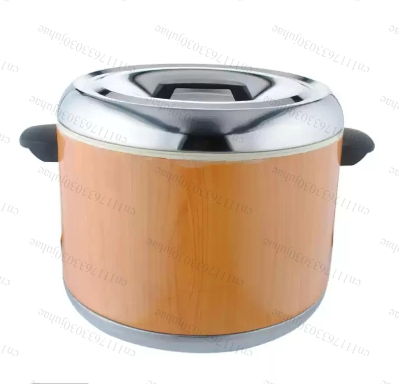 Japanese Wood Grain Rice Insulated Bucket Warm Sushi Rice Cooker Stainless Steel Warmer