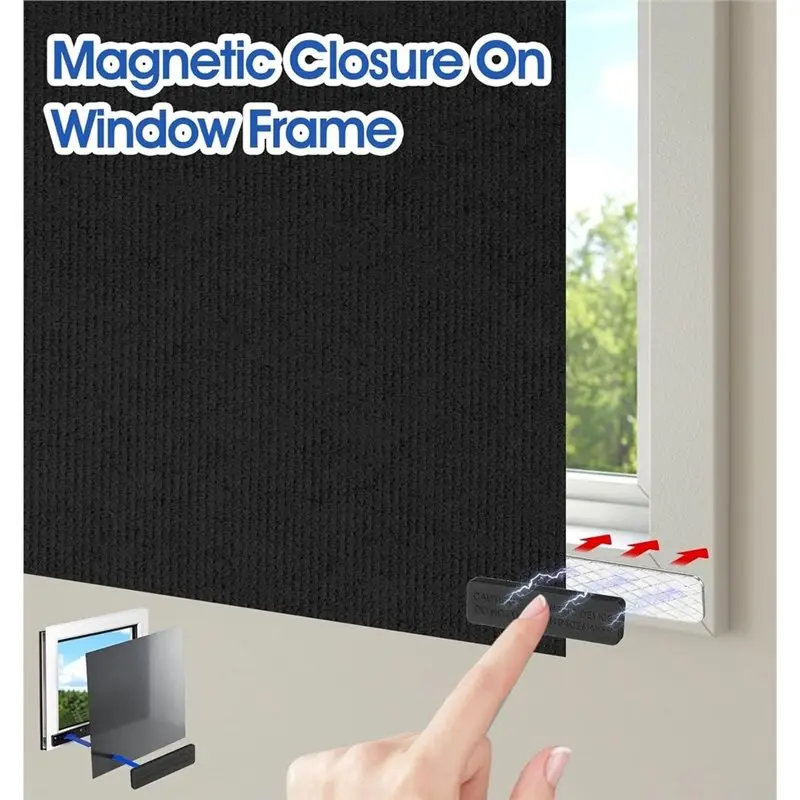 T21C For Blackout Blind Accessory 24 Pair Curtain Magnets Closure, Magnetic Curtain Clips With Adhesive For Window Blinds