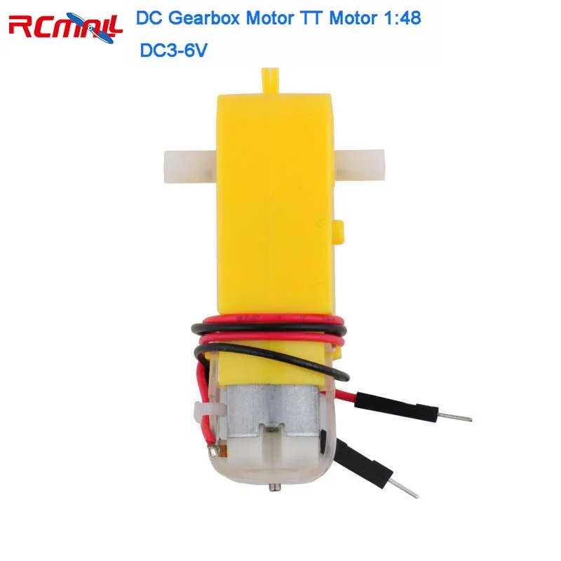 10pcs DC Gearbox Motor TT Motor 200RPM DC 3-6V with Male Connector 1:48 Gear Ratio Motor for Arduino Smart Car Robot