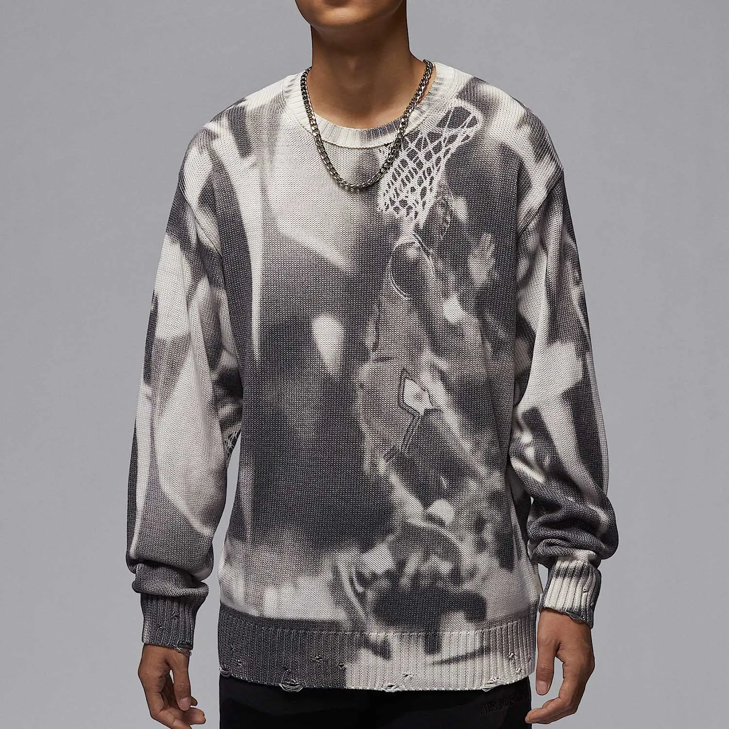 Nike Official Authentic JORDAN Men's Loose Round Neck Knitted Sweater HQ1636-133