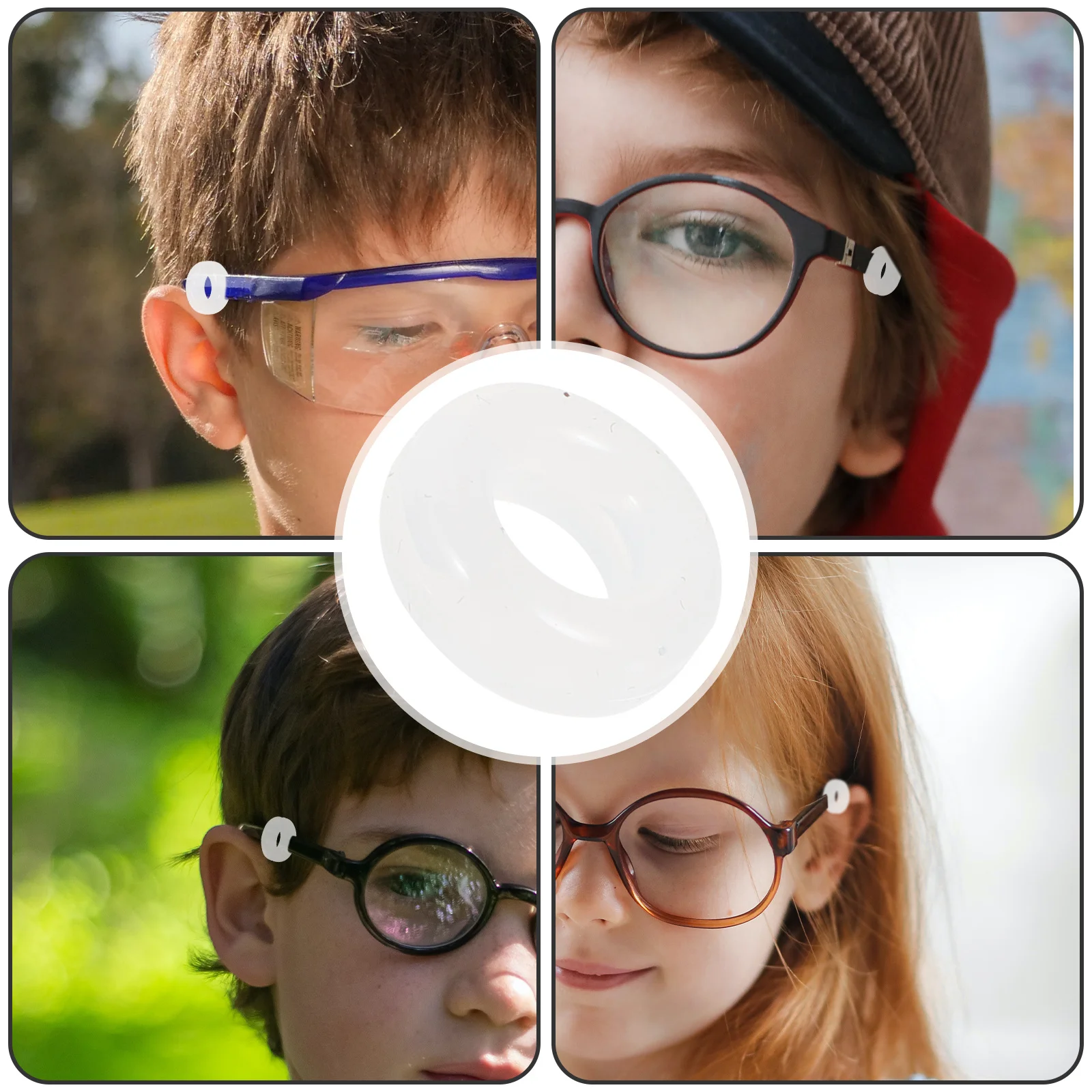 

10Pairs Silicone Retainer Anti-Slip Ring for Eyeglasses Temple Tips Secure Hold during Exercise Fits Most Frames Reading