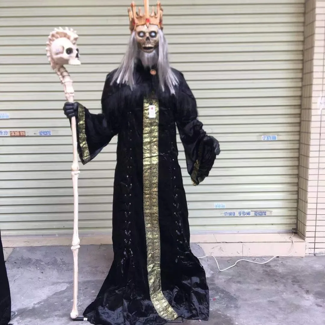 

Height Iron Halloween Glowing Sound Action Electric Wand King Horror Standing Big Ghost Bar Scene Decoration