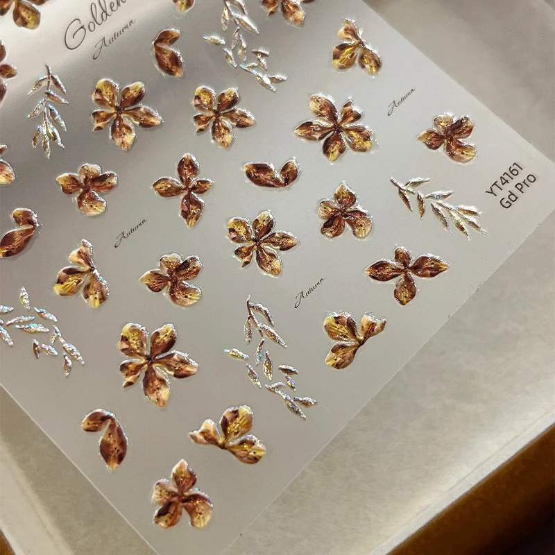 1 قطعة احباط تنقش مسمار الشيطان زهرة صائق السائل الأزهار ورقة لاصق دعم مسمار الفن ملصق مناسبة لأي شكل مسمار #4