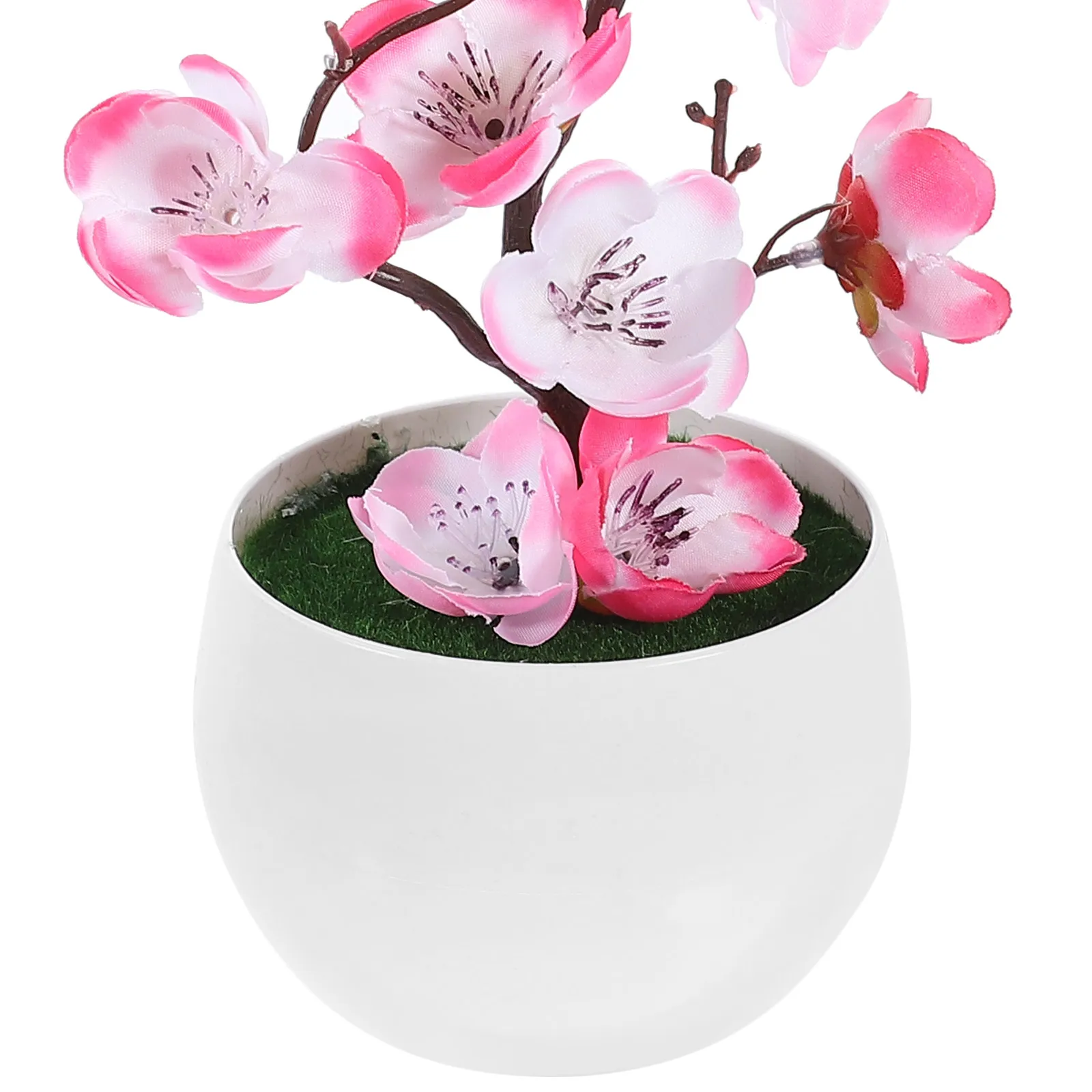 

2 Pcs Simulated Plum Blossom Ornaments Flowers Artificial Bossom Potted Pink Fake