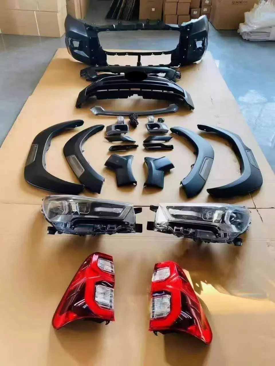 Car Body Kit Front Bumper Grille Mask Headlight Taillight Eyebrow Assembly For Toyota HiLux Modified New Style Auto Accessories