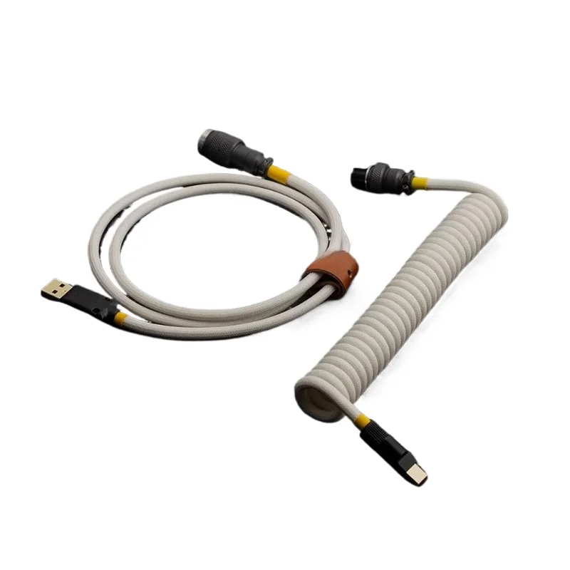 

Customized air plug cable Large spiral braided manual keyboard data cable