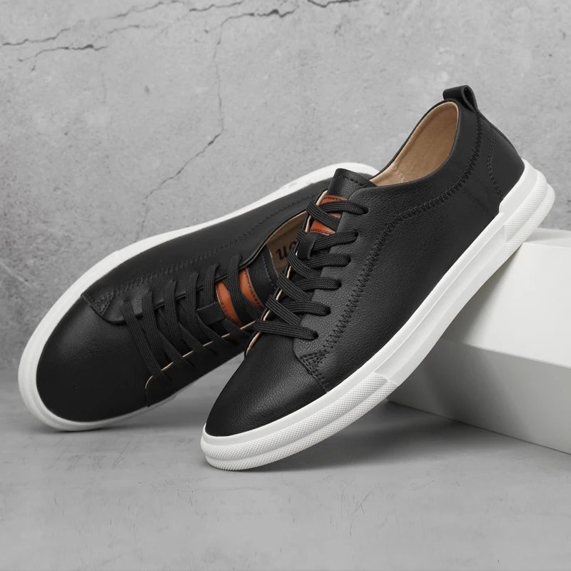 Flat or 5cm Height Increasing Men Shoes Casual Elevator Shoes Man Fashion Lift Sneakers Sport Genuine Leather Shoes Tall Shoes