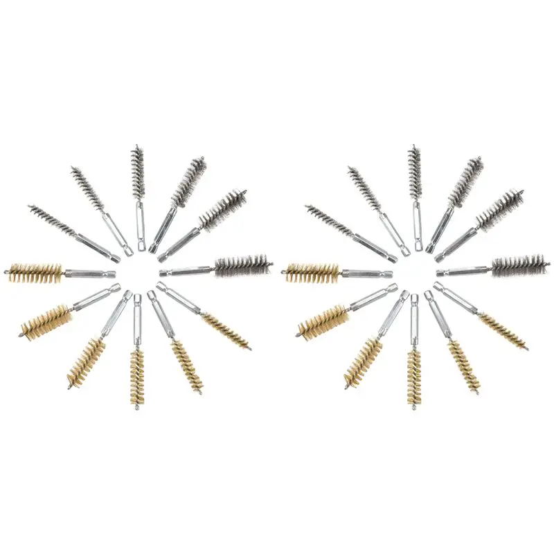 

AEE4-Hole Brush Bronze Set Steel Wire Hole Brush Set Stainless Steel Cleaning Brush, Suitable For Electric Drill Impact Drill