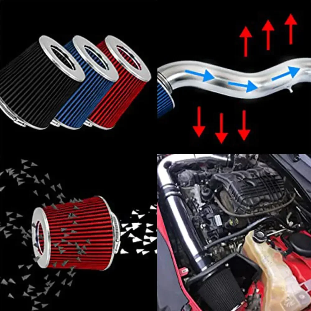 Sistem asupan udara perak merah pipa asupan udara dingin + Filter udara untuk Nissan 350Z 3.5L Infiniti FX35 G35 suku cadang mesin mobil