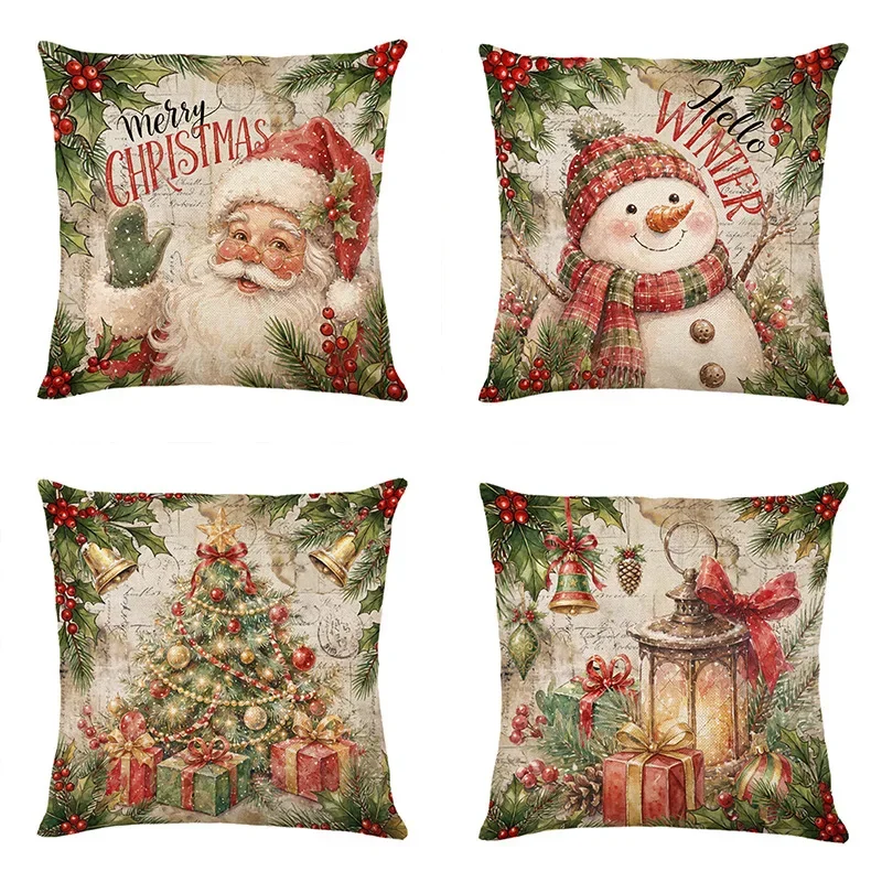 VIKAMA 2026 New Christmas Pillow Cover Printed Cushion