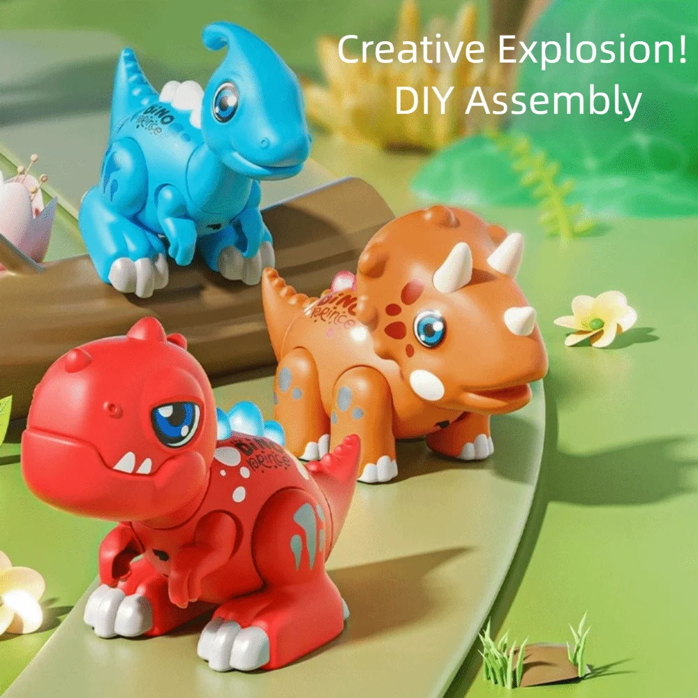 

Large Size Assembling Dinosaurs Voice Feature Creative Assembly DIY Dinosaur Collage Design Cute Model Simulation Dinosaurs