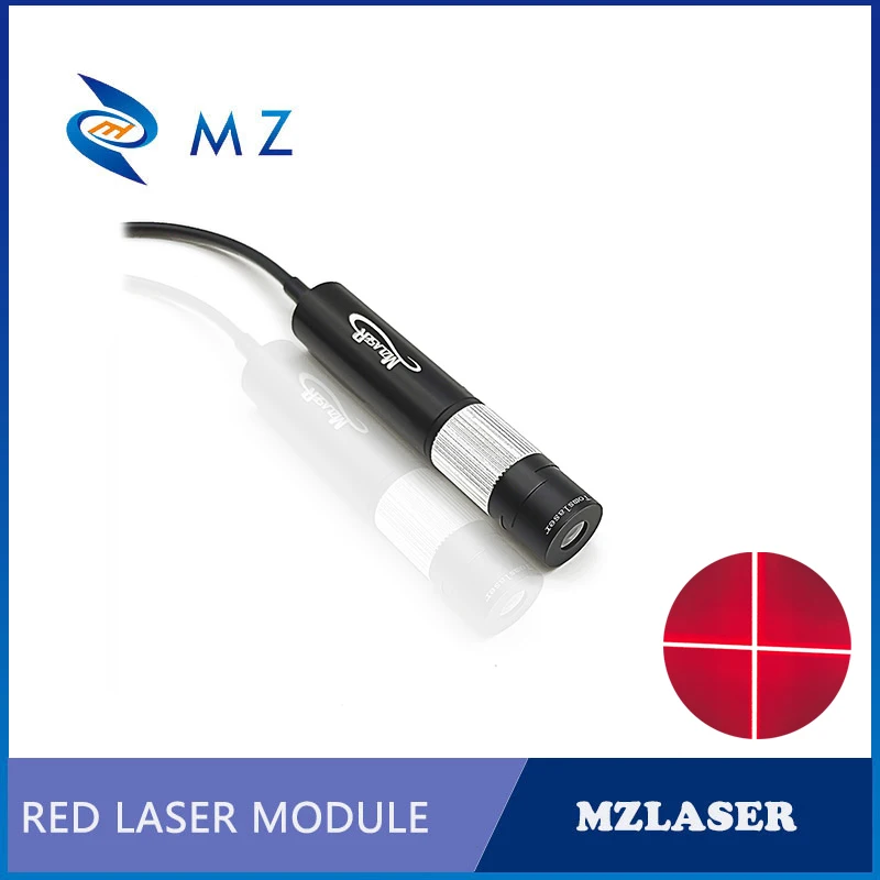 Red Cross Laser Diode Module Adjustable Focus D16mm 635nm 12V 24V 100mW Glass Lens Industrial Laser With Bracket+Power Supply