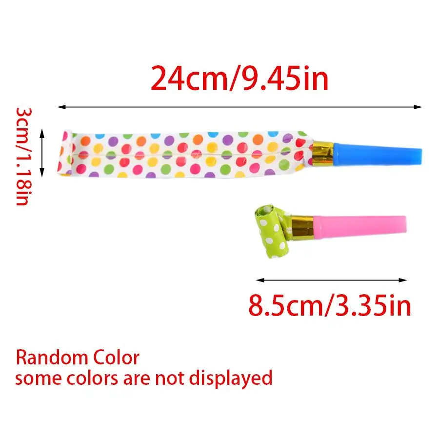 30/56/96pcs Blowout Noisemaker Whistles, Fun Noise‑Making Blower for Themed Party Events, Cheering Prop for Birthday, XJM