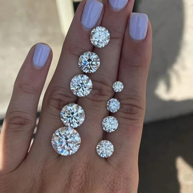 

Муассанит, 5/10 шт. в лоте, оптом, супербелый, круглый, 0.1-5.0 карата, проходит тест на алмазный тестер, с сертификатом GRA