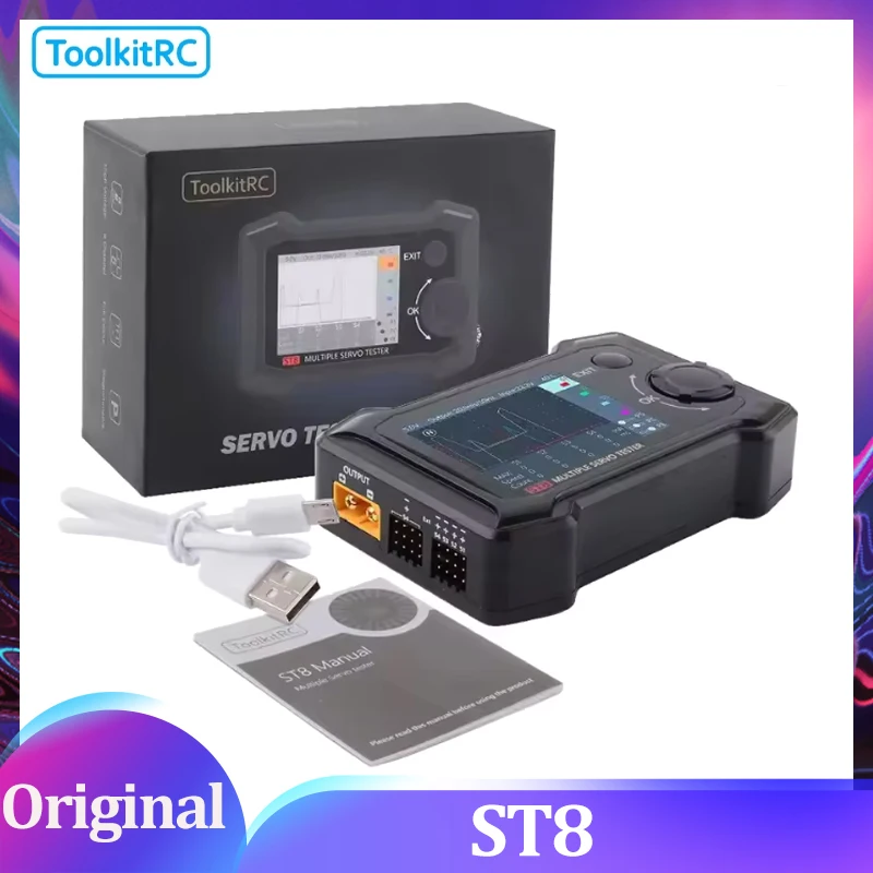 

ToolkitRC ST8 8CH 100W 2A 7-28V Multiple Servo Tester SBUS/PPM/PWM Signal Speed Liner Step Servo Analyzer With 4-Ways Indepen