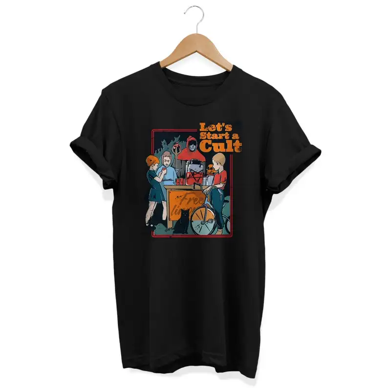 

Camiseta "Comencemos una secta": Divertida moda gótica emo