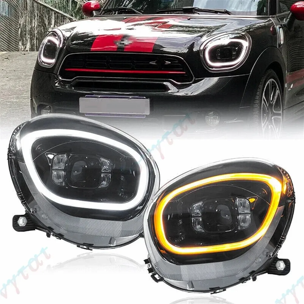 Pair LED Headlights For 2010 2012 2015-2016 Mini Cooper Countryman R60 Headlamps Front Lights Turn Signal DRL Head Lamp Assembly