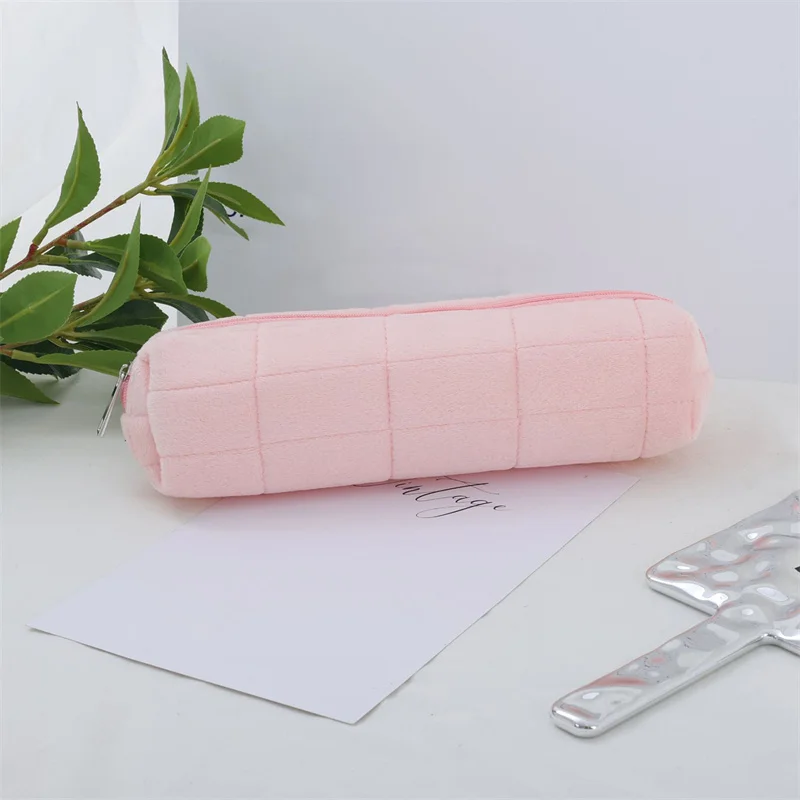 Kawaii Pencil Case Creative Pillow Bag Large Capacity Short fluff Bag for Girls School Supplies Stationery Box Cosmetic Bag