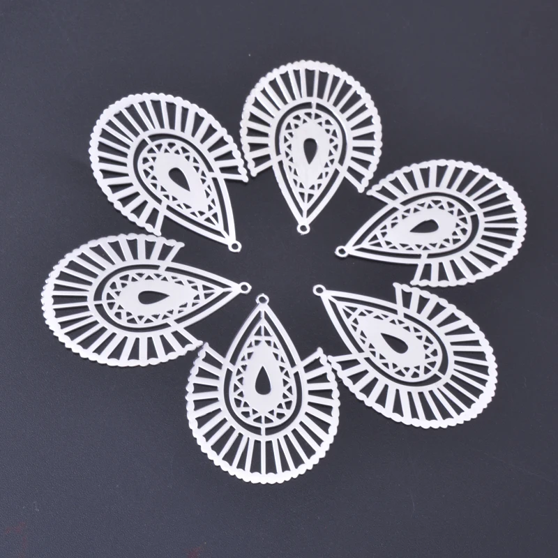 6pcs Gold Color Fan Shape Charms Brass Pendant Jewelry DIY Handmade