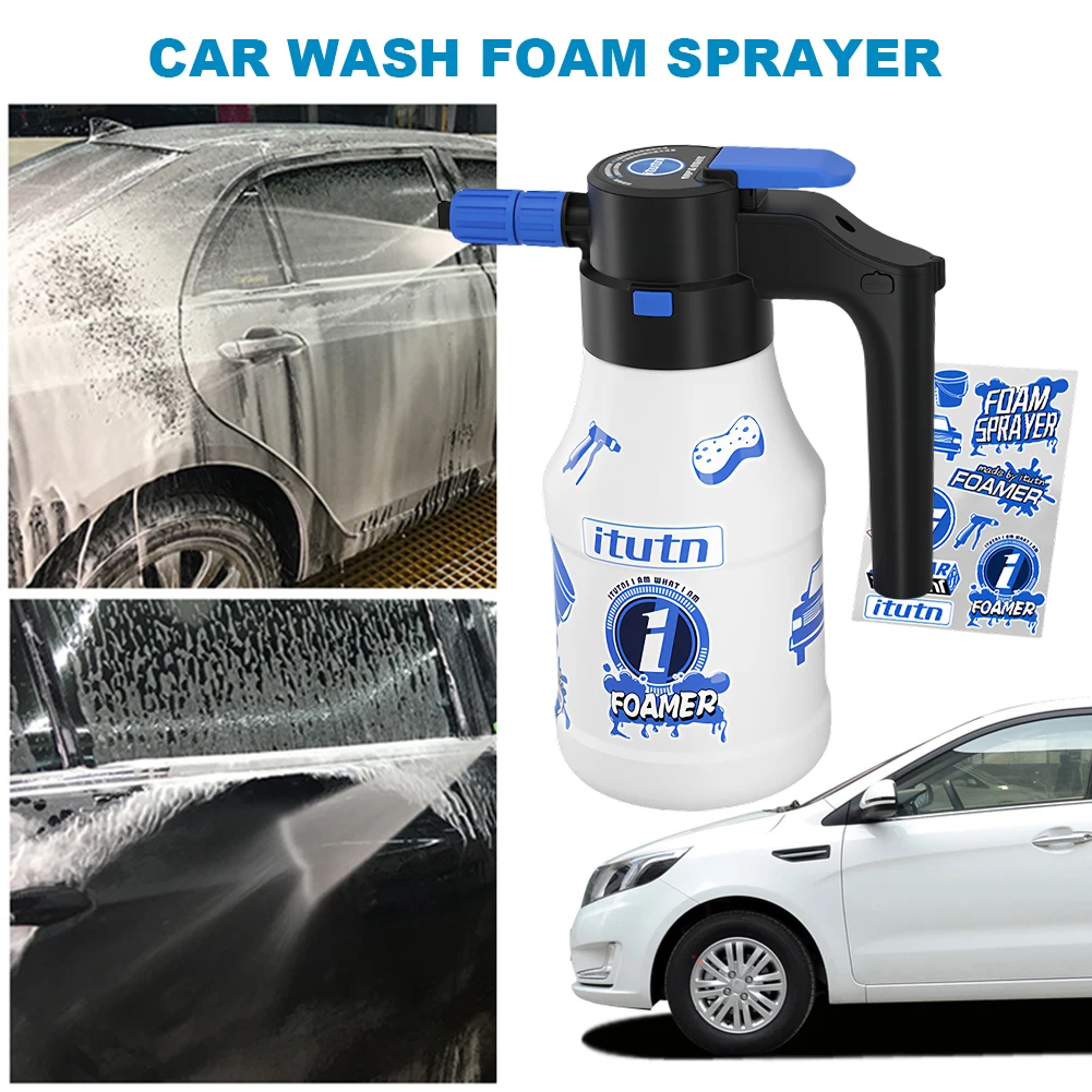 

1.5L Car Washing Foam Sprayer Can USB Rechargeable Electric Car Wash Spray Bottle Hand Pump Foam Sprayer Car Home Cleaning Tools