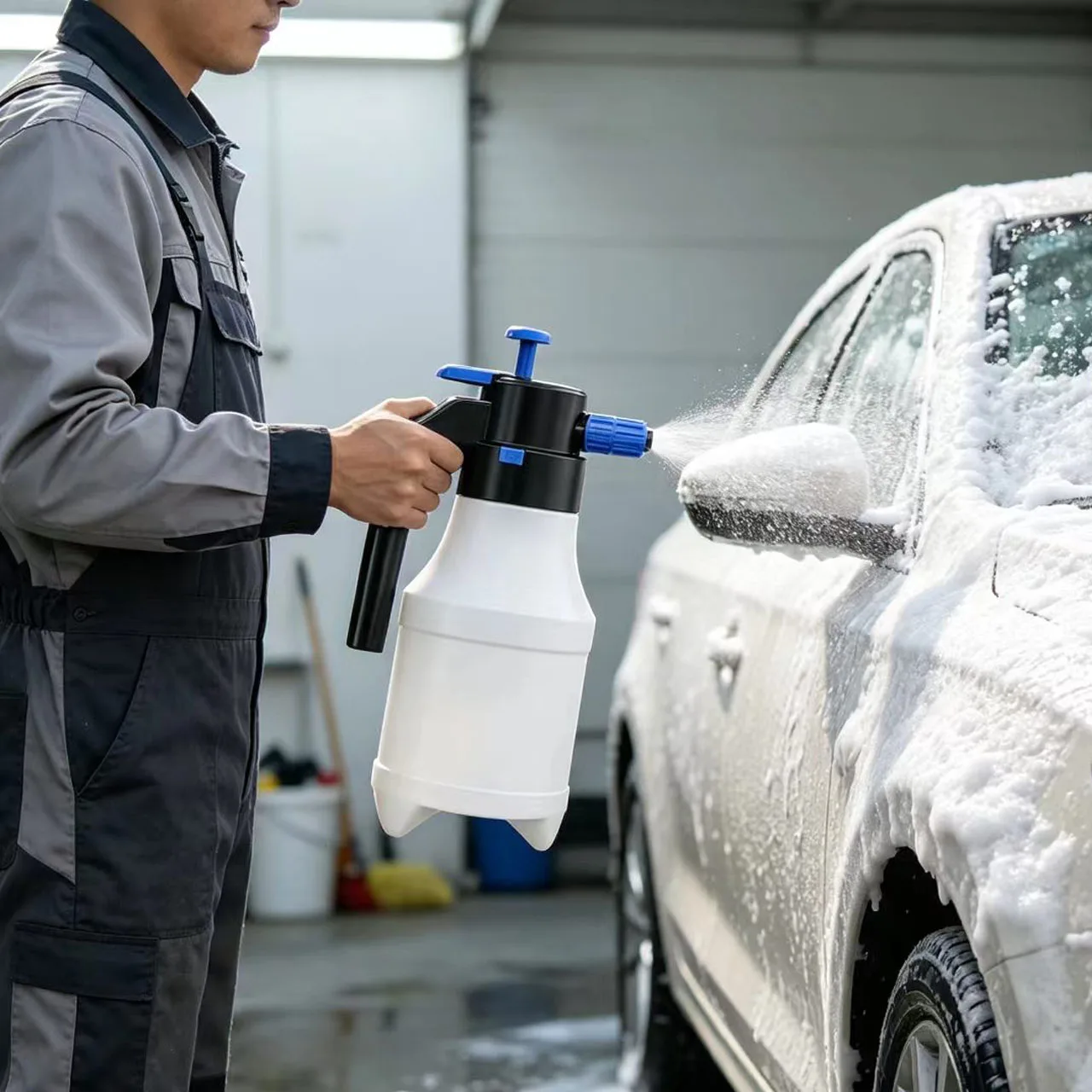 Electric Foam Sprayer 1.5L 2L Wireless Pressure Washer Bottle 8BAR Handheld Auto Type-C Charging For Car Cleaning Garden Waterin