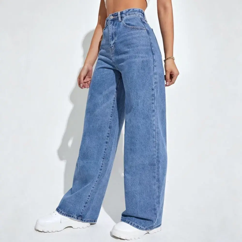 Classic Style Mens Denim Jeans Slim Straight Leg Pants High Rise Cotton Trousers Casual Summer Outfit Breathable