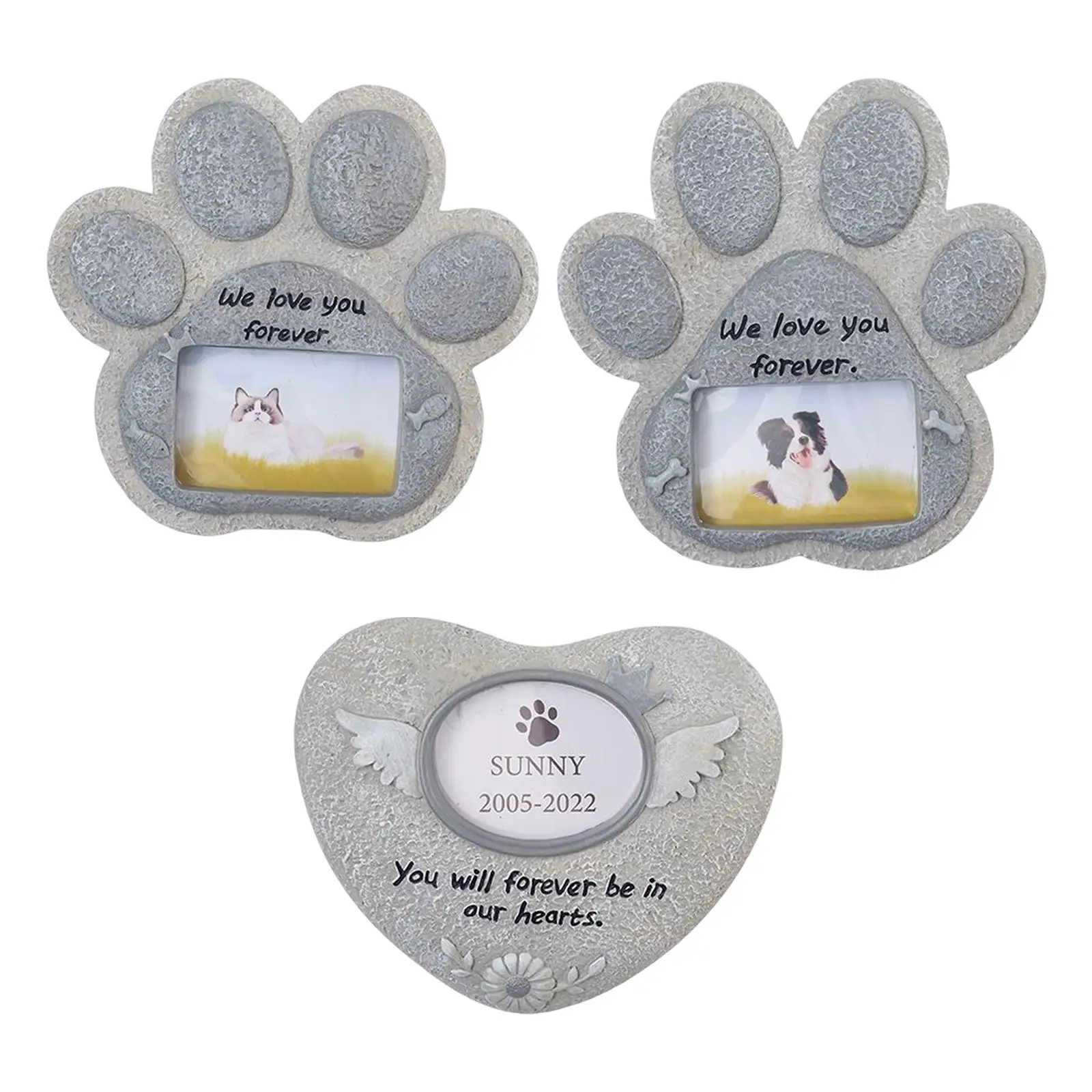 Pet lápide com imagem titular Frame, jardim Remembmation presentes