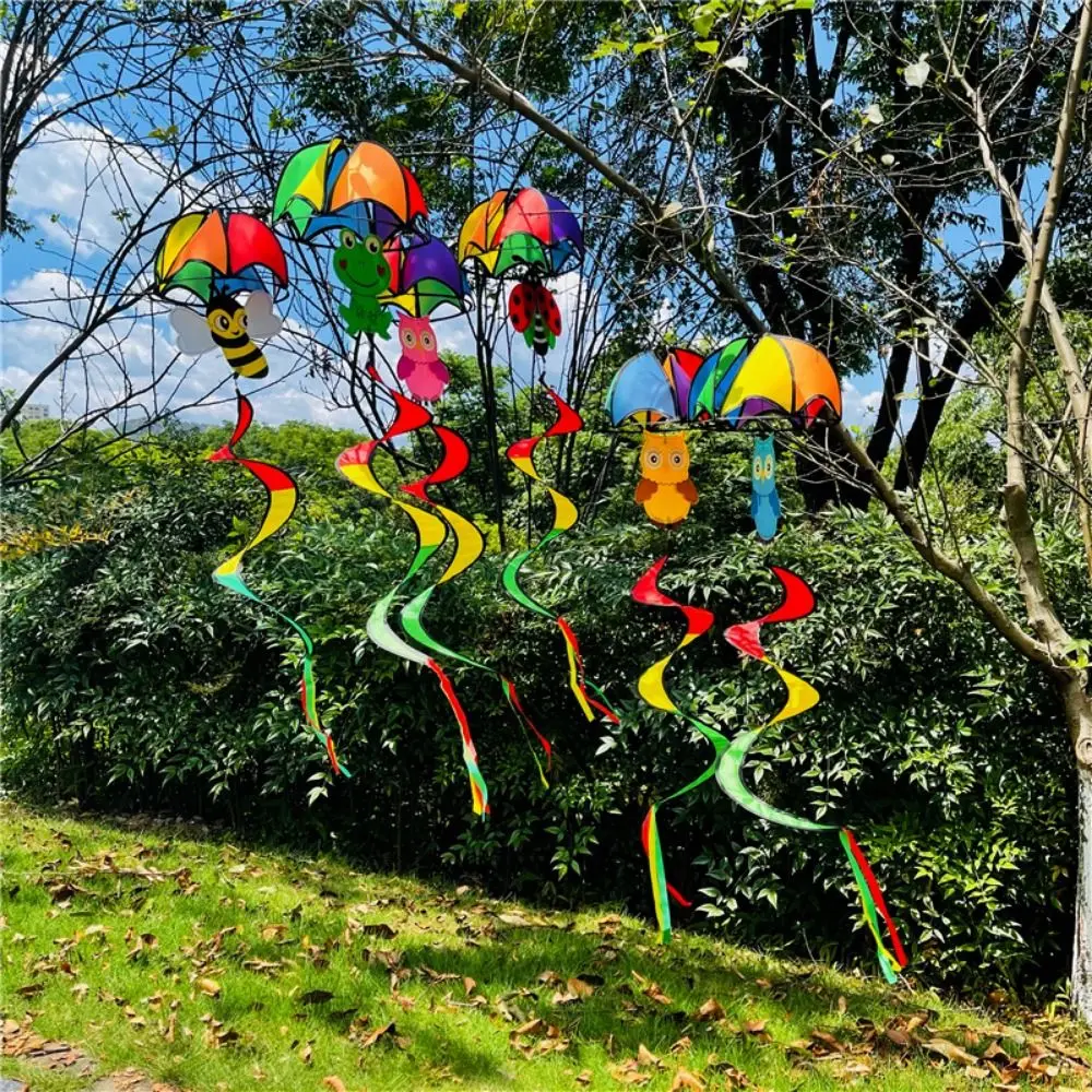 الملونة الكرتون مظلة قلادة لا سامة معلقة القماش والبلاستيك خمر الملونة المظلة الحيوان الحشرات الغزل طاحونة