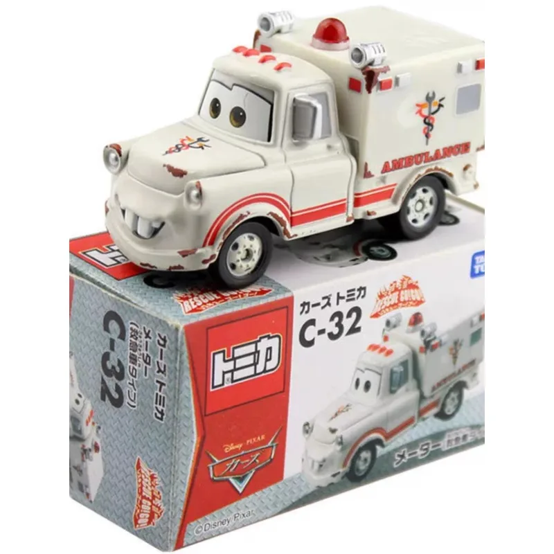 Modelo de carro de liga fundido, coleção King Board McQueen, brinquedos decorativos para crianças, presentes para crianças e feriados, escala 1:64