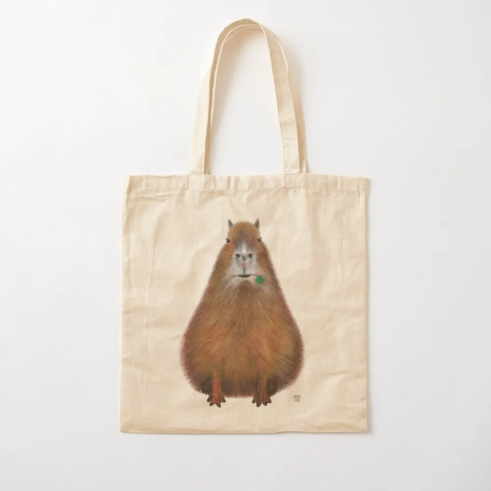 Capybara high quality, hand made illustration Tote Bag Gift bag tote bag university Women's bags sacs de shopping