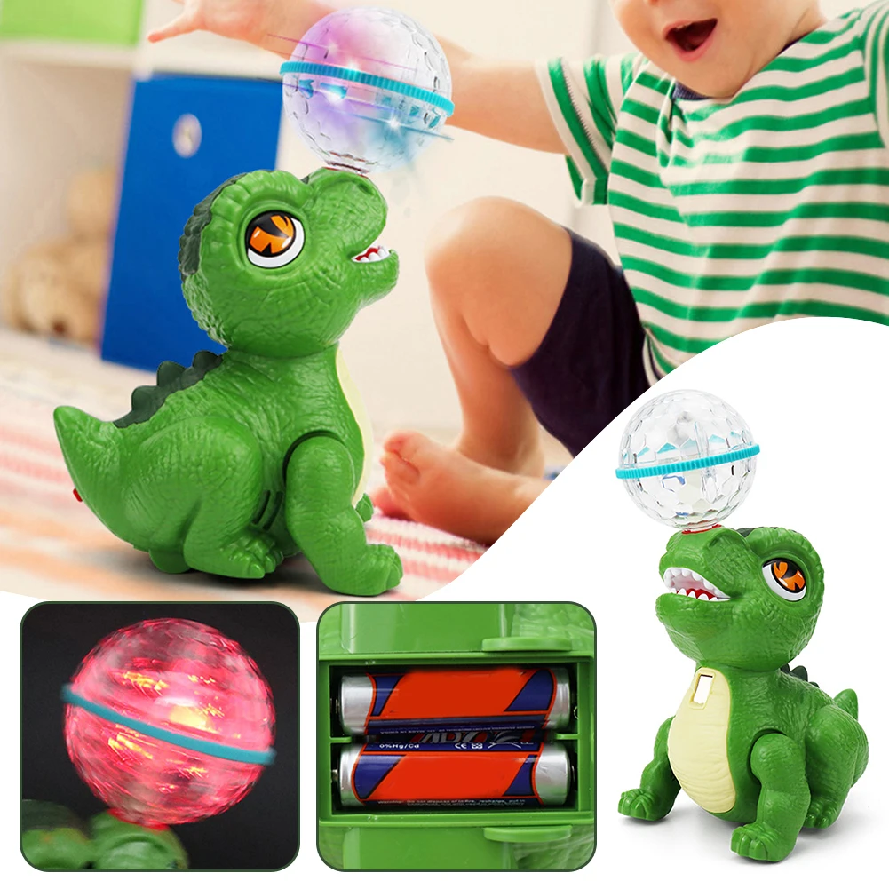 Electric Dinosaur Toy With Top Ball Insteresting Fall Resistant Puzzle Toy Ideal Gift For Boys Girls