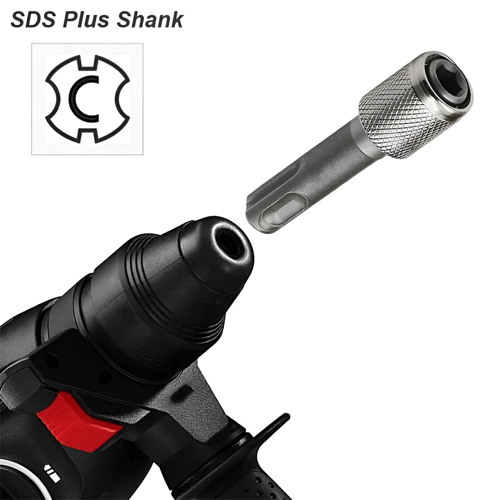 Round Handle To Hex Handle Adapter Convenient SDS Socket Adapter 1/4\'\' Hex Shank Screwdriver Holder Drill Bits Adapter Converter